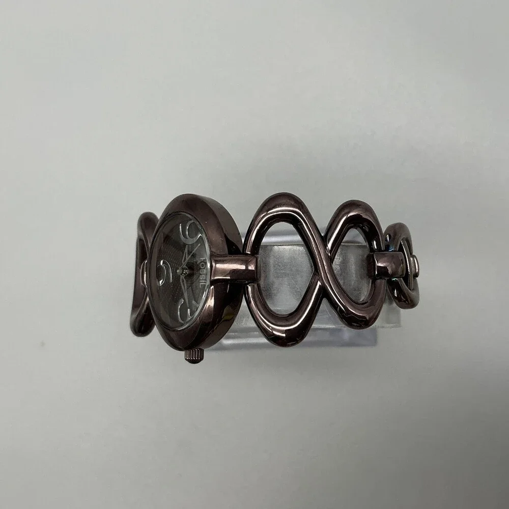 Fossil ES2042 Womens Watch 28mm Brown Dial Bronze Tone Dress New Batt 7
